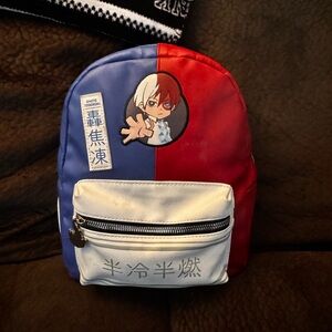 My Hero Academia Todoroki Mini Backpack – Red/Blue Split Anime Bag